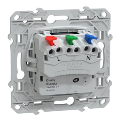 Prise de courant 2 pôles + terre affleurante 16A Schneider Electric Ovalis anthracite