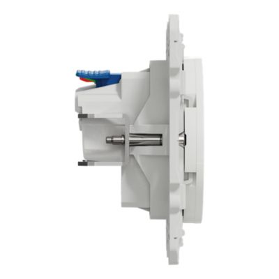 Prise de courant 2 pôles + terre affleurante avec griffes Schneider Electric Odace blanc