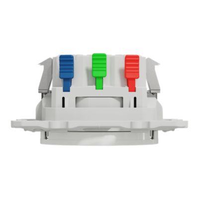 Prise de courant 2 pôles + terre affleurante avec griffes Schneider Electric Odace blanc