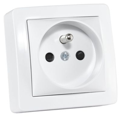 Prise de courant 2 pôles + terre complète saillie Schneider Electric Alréa blanc, lot de 5