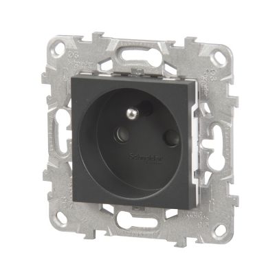Prise de courant 2 pôles + terre connexion rapide 16A Schneider Electric Unica Déco blanc