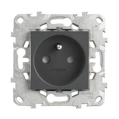 Prise de courant 2 pôles + terre connexion rapide 16A Schneider Electric Unica Déco blanc