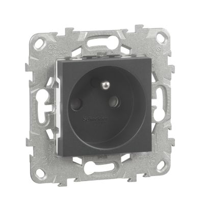 Prise de courant 2 pôles + terre connexion rapide 16A Schneider Electric Unica Déco blanc