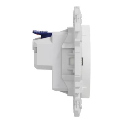 Prise de courant 2P+T 16A affleurante Blanc craie Schneider Odace