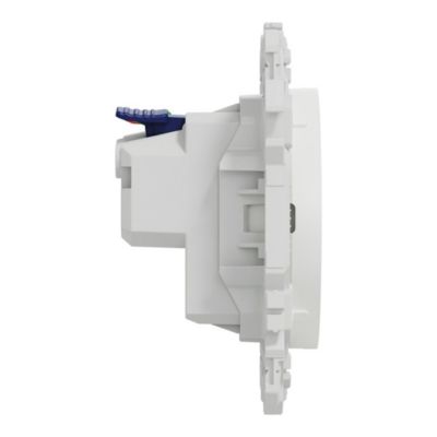 Prise de courant 2P+T 16A affleurante Blanc craie Schneider Odace