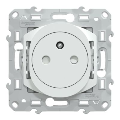 Prise de courant avec terre affleurante 16A Schneider Electric Ovalis blanc