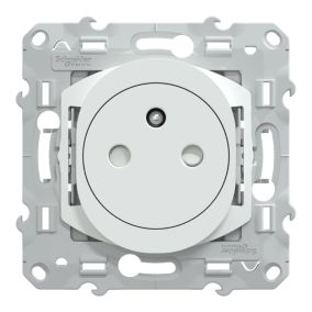 Prise de courant avec terre affleurante 16A Schneider Electric Ovalis blanc