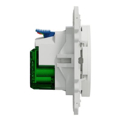Prise de courant avec terre affleurante + usb C 10.5W Schneider Electric Odace blanc