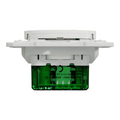 Prise de courant avec terre affleurante + usb C 10.5W Schneider Electric Odace blanc