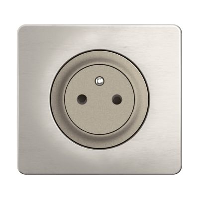 Prise de courant avec terre Legrand Céliane titanium sans plaque