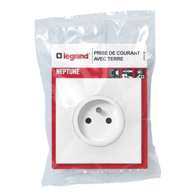 Prise de courant avec terre Legrand Neptune 0 913 30 couleur blanc 16 A 250 V
