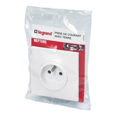 Prise de courant avec terre Legrand Neptune 0 913 30 couleur blanc 16 A 250 V