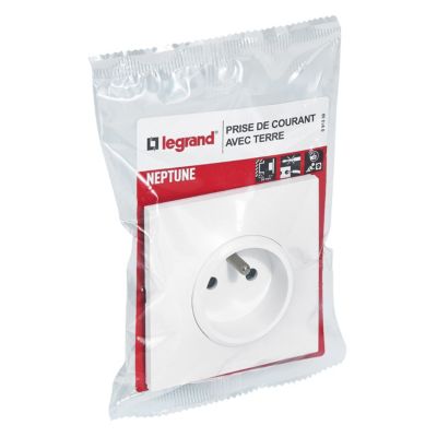 Prise de courant avec terre Legrand Neptune 0 913 30 couleur blanc 16 A 250 V