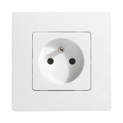 Prise Double Avec Terre Legrand Niloe Blanc Éclat - Neuf, Pour Installation électrique