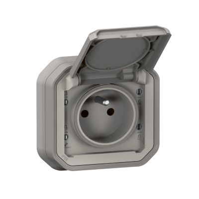 Prise de courant étanche à encastrer Plexo gris 16A, 250V - 070031L - Legrand