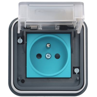 Prise de recharge pour véhicule électrique extérieure encastrée 3.7 kW - HAGER - XEV081