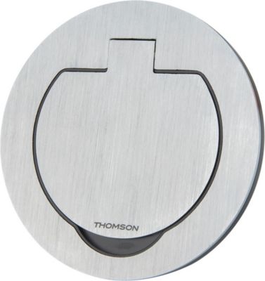 Prise de sol étanche ronde 16A 2 pôles + terre, aluminium brossé IP55, Thomson