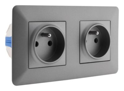 Prise double 2P+T Titanium - Artezo - Zenitech