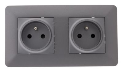 Prise double 2P+T Titanium - Artezo - Zenitech
