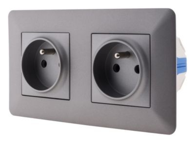 Prise double 2P+T Titanium - Artezo - Zenitech
