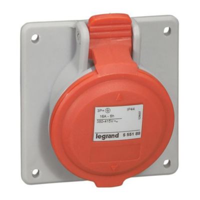 Prise à entraxes unifidés fixe P17 IP44 16A - 380V - 415V - 3P+N+T