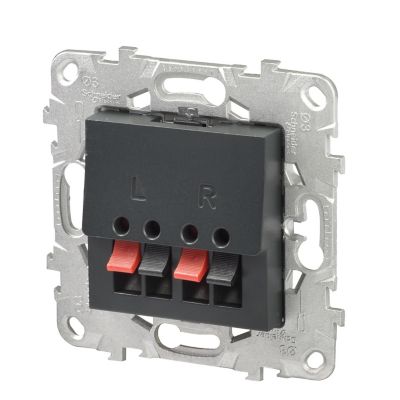 Prise haut-parleur 2 sorties Schneider Electric Unica Déco anthracite