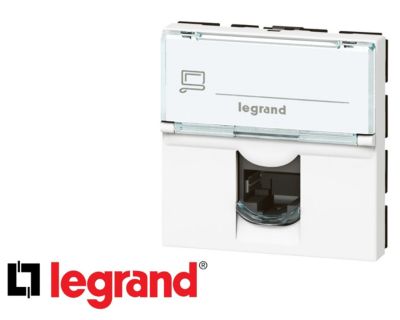 Prise Internet RJ45 Cat.6 FTP Legrand Mosaic 79465 – Aluminium (Neuf, Sans Boîte)