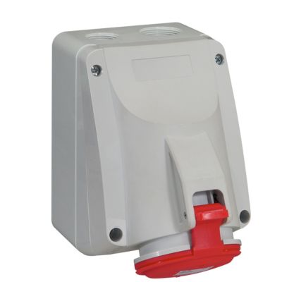 Prise saillie fixe P17 IP44 32A - 380V - 415V - 3P+T