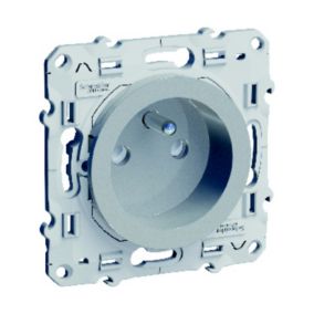 Prise sans terre Schneider Electric Odace aluminium