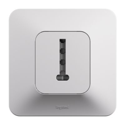 Prise téléphone en T 8 contacts Neptune blanc, Legrand