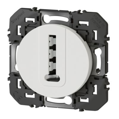 Prise téléphone Legrand Dooxie blanc carrée