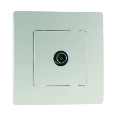 Prise TV Antenne Simple Mâle Legrand – Modèle 96618, Couleur Blanc éclat – Neuf, Pour Installation électrique