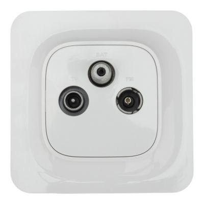 Prise TV/FM/SAT Jacobsen Kennet blanc complet