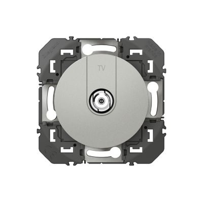 Prise TV Legrand Dooxie aluminium carrée - type F à visser