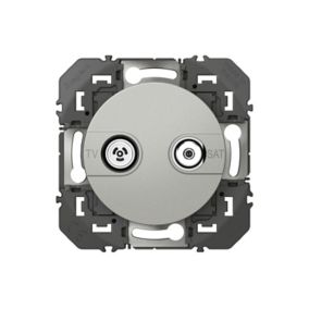 Prise TV Legrand Dooxie aluminium carrée