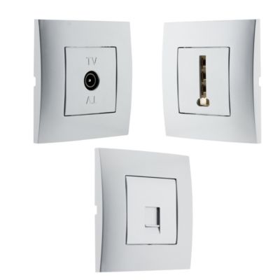 Prise TV + prise téléphonique + prise RJ45 Simplea