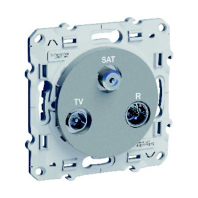 Prise TV Satellite Schneider electric Odace Aluminium