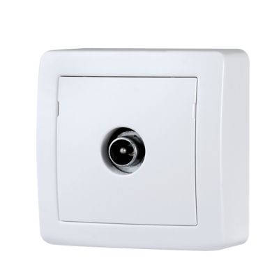 Prise TV simple complète Schneider Electric Alréa blanc