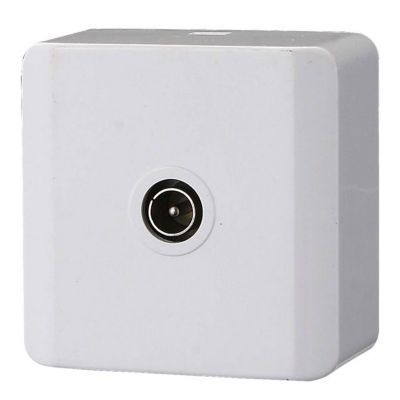 Prise TV simple en plastique blanc brillant