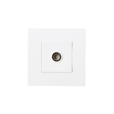 Prise TV simple encastrable blanc complet