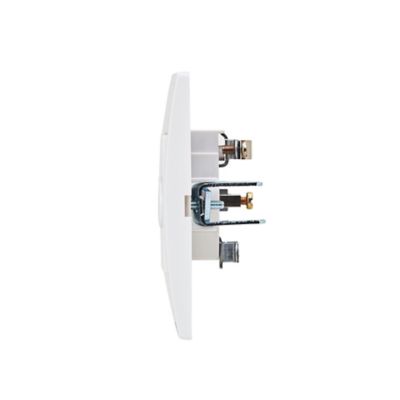 Prise TV simple encastrable blanc complet
