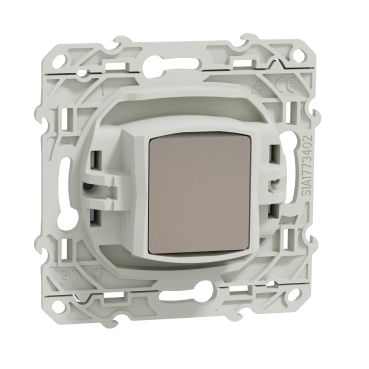 Prise TV simple Odace recyclé Schneider Electric blanc bouton carré