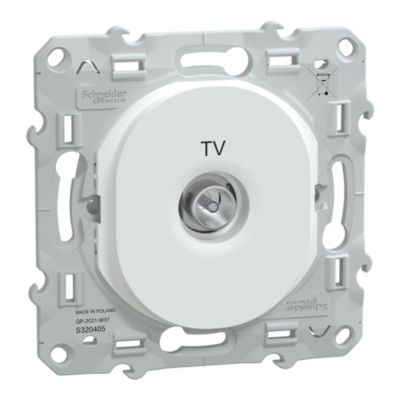 Schneider - S520445 - Odace - prise tv simple blanche (ral 9003) - fixation par vis