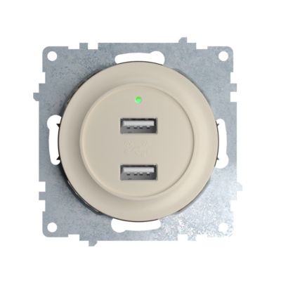 Prise USB 2 sorties 5V 2,1A avec voyant LED OneKeyElectro, mécanisme à ...