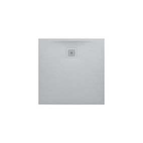 Pro Receveur de douche en gel coat Marbond extra-plat carré, évacuation sur le côté 80x80, Gris clair mat H2109500770001