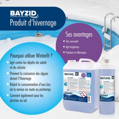 Produit D'hivernage Pour Piscine 150 x 3 L - Effet Détartrant, Anti-moisissures - Préparation Hivernale Efficace