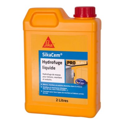 Produit hydrofuge pour bétons, mortiers et enduits Sika 2 L