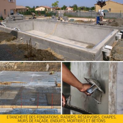 Produit hydrofuge pour bétons, mortiers et enduits Sika 2 L