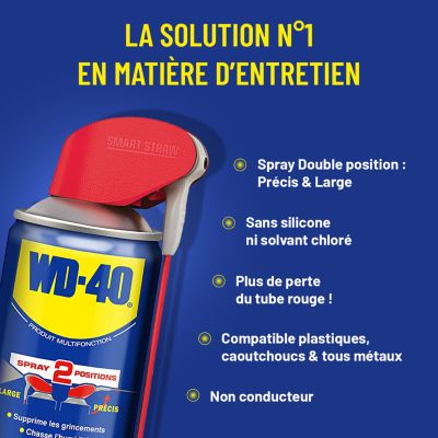 Produit multifonction spray double position WD-40 200 ml + 10%