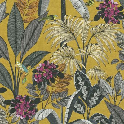 Profhome 387381-GU Papier peint moitf d'oiseaux lisse mat 5,33 m2